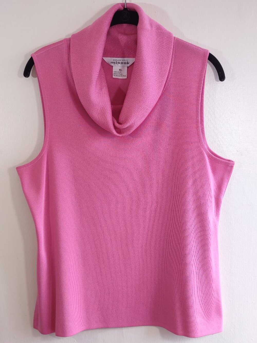 Exclusively Misook Sleeveless Cowl Neck Blouse Size XLarge Rose Pink Almost New